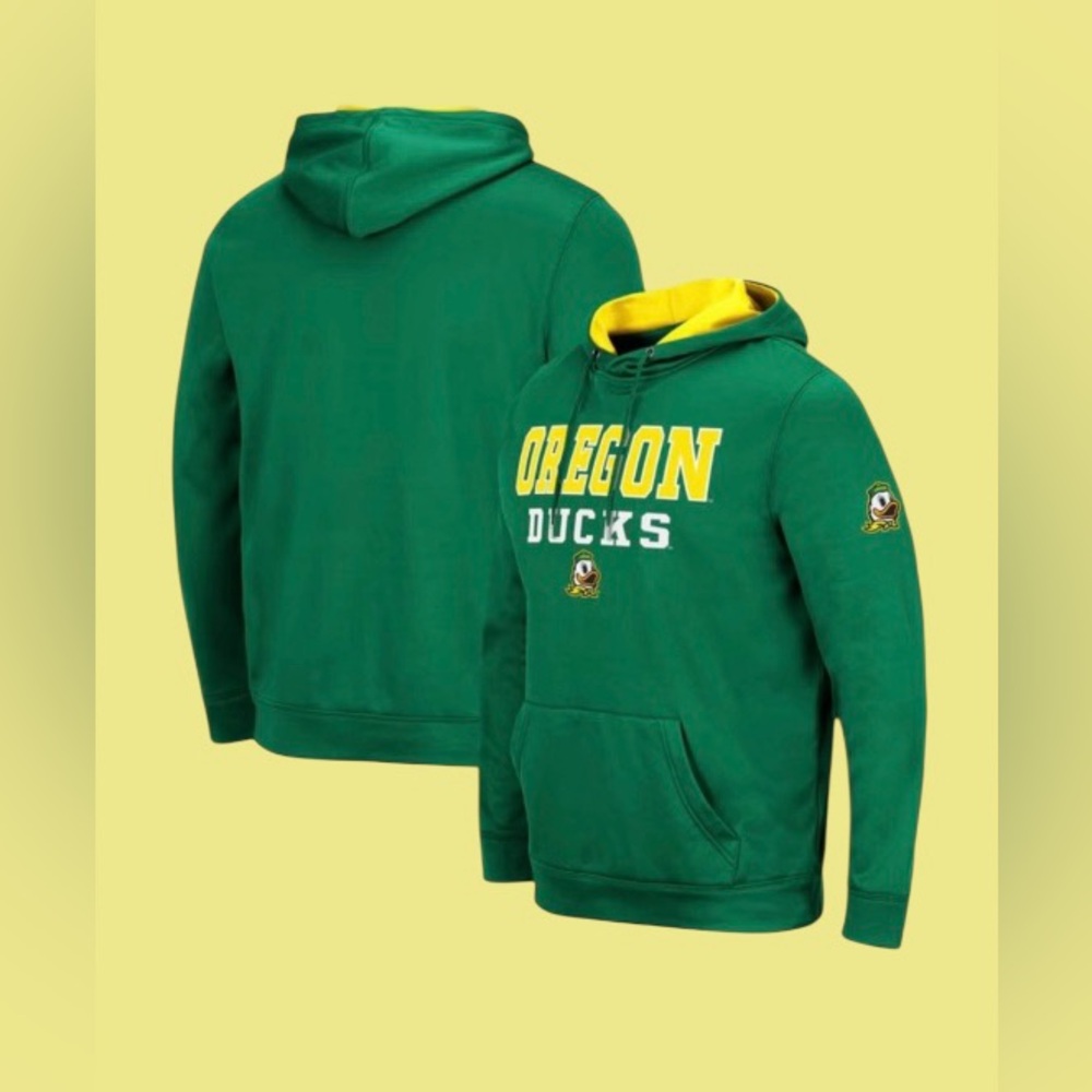🏈 COLOSSEUM MENS OREGON DUCKS SLASH STACK 2.0 PULLOVER HOODIE! **TRENDING**